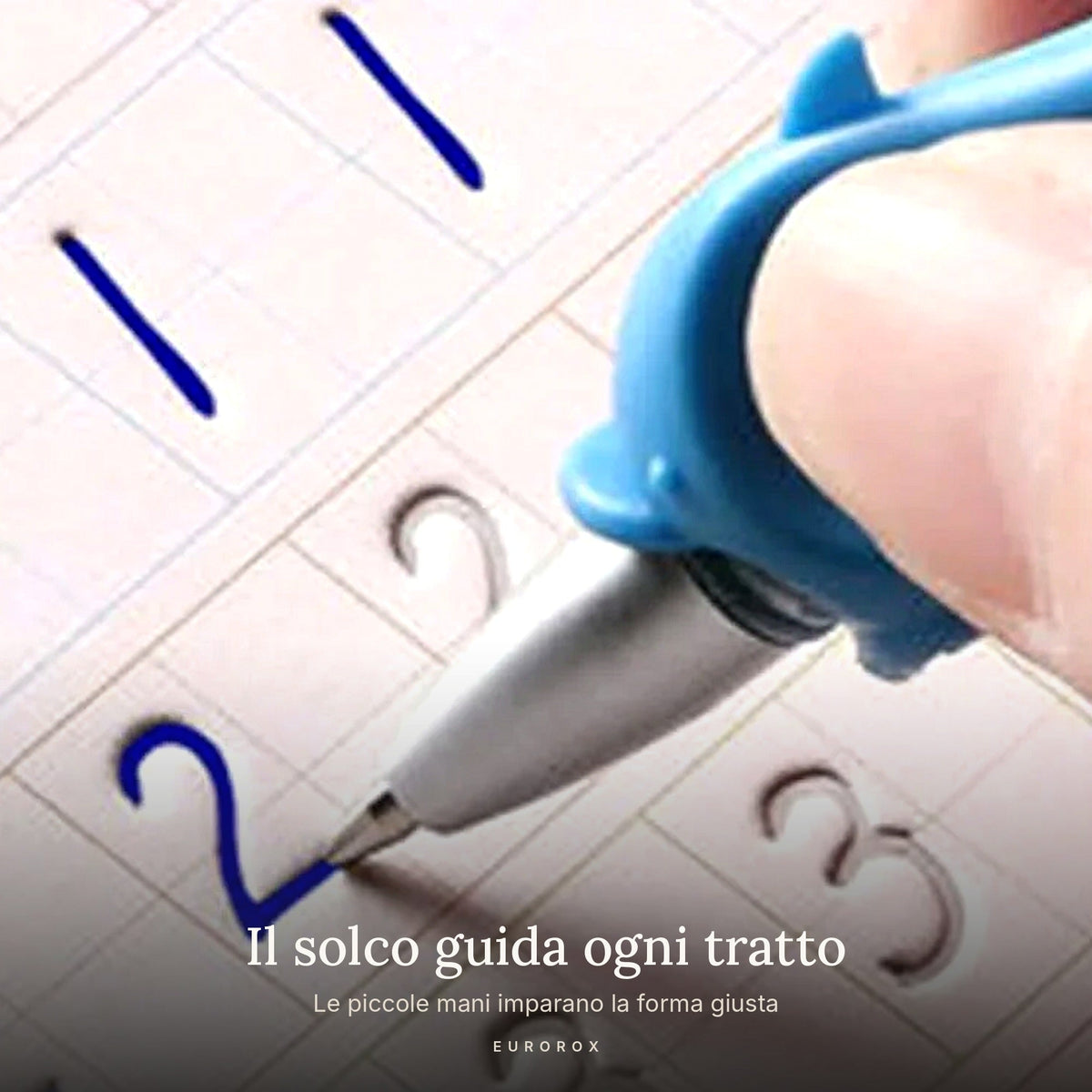 Child writing numbers with pen and paper at home